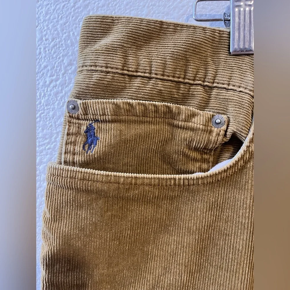Polo Ralph Lauren Corduroy Varick Slim Straight Cotton Jeans Brown 40/32